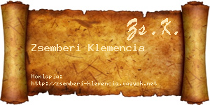 Zsemberi Klemencia névjegykártya